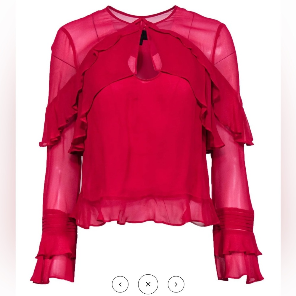 Intermix fuschia / pink ruffle sheet top